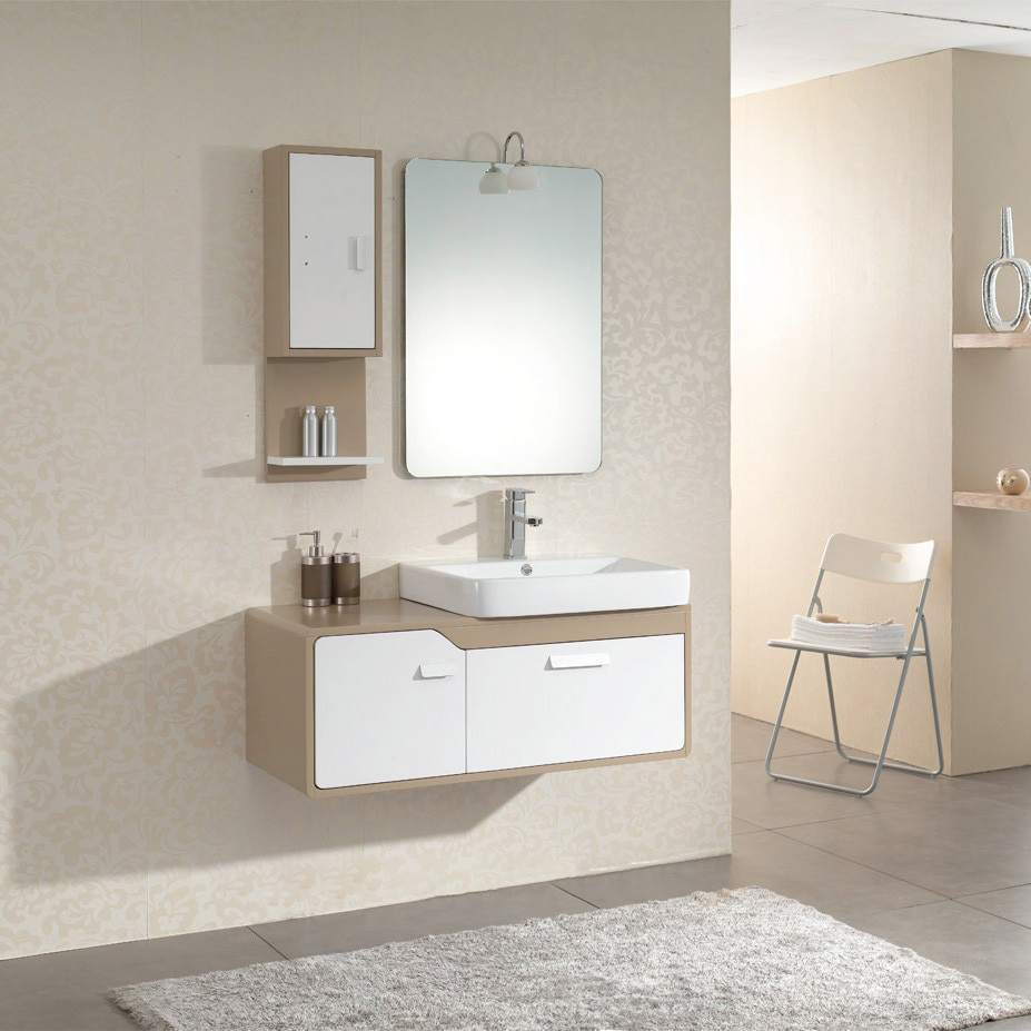 BathSelect Modern Style Solid Oak Wood Plywood Door Vanity Set